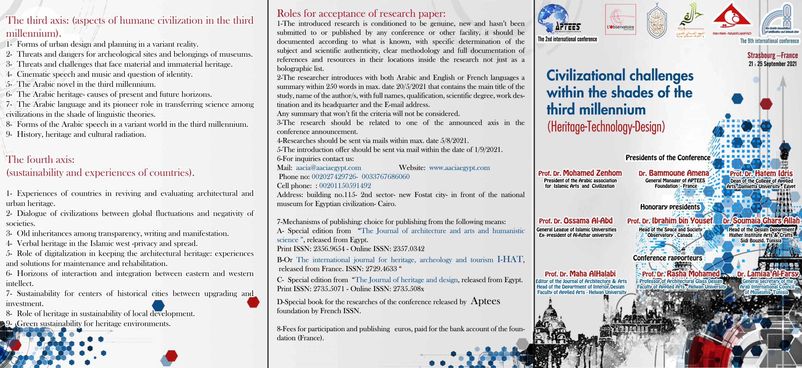The 9th international conference “Civilizational challenges within the shades of the third millennium”  (Heritage-Technology-Design)